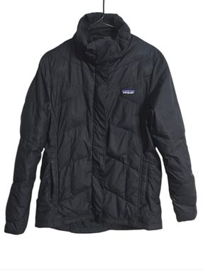 Patagonia Women's Down With It Black Puffer Jacket Size M No Hood